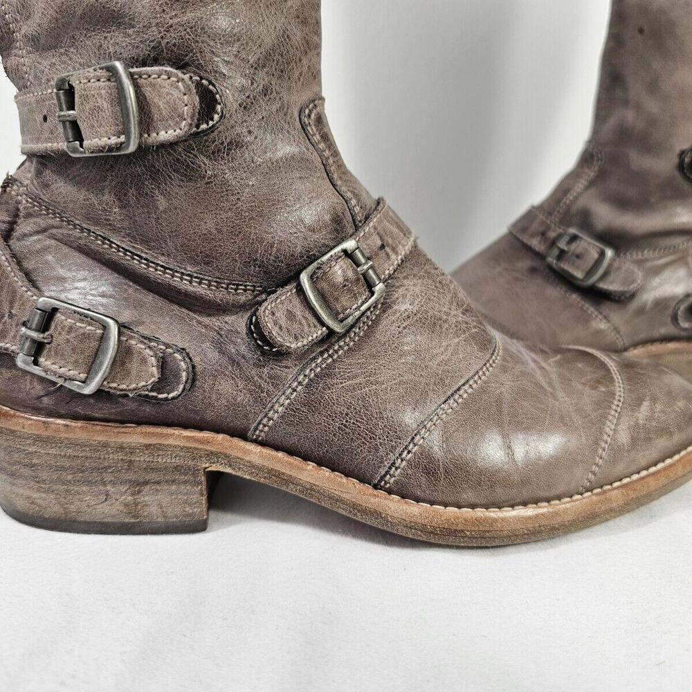 Belstaff Trialmaster 1955 Low Heel Leather Biker Boots Brown Womans EU 37 US 6.5 - Picture 2 of 14